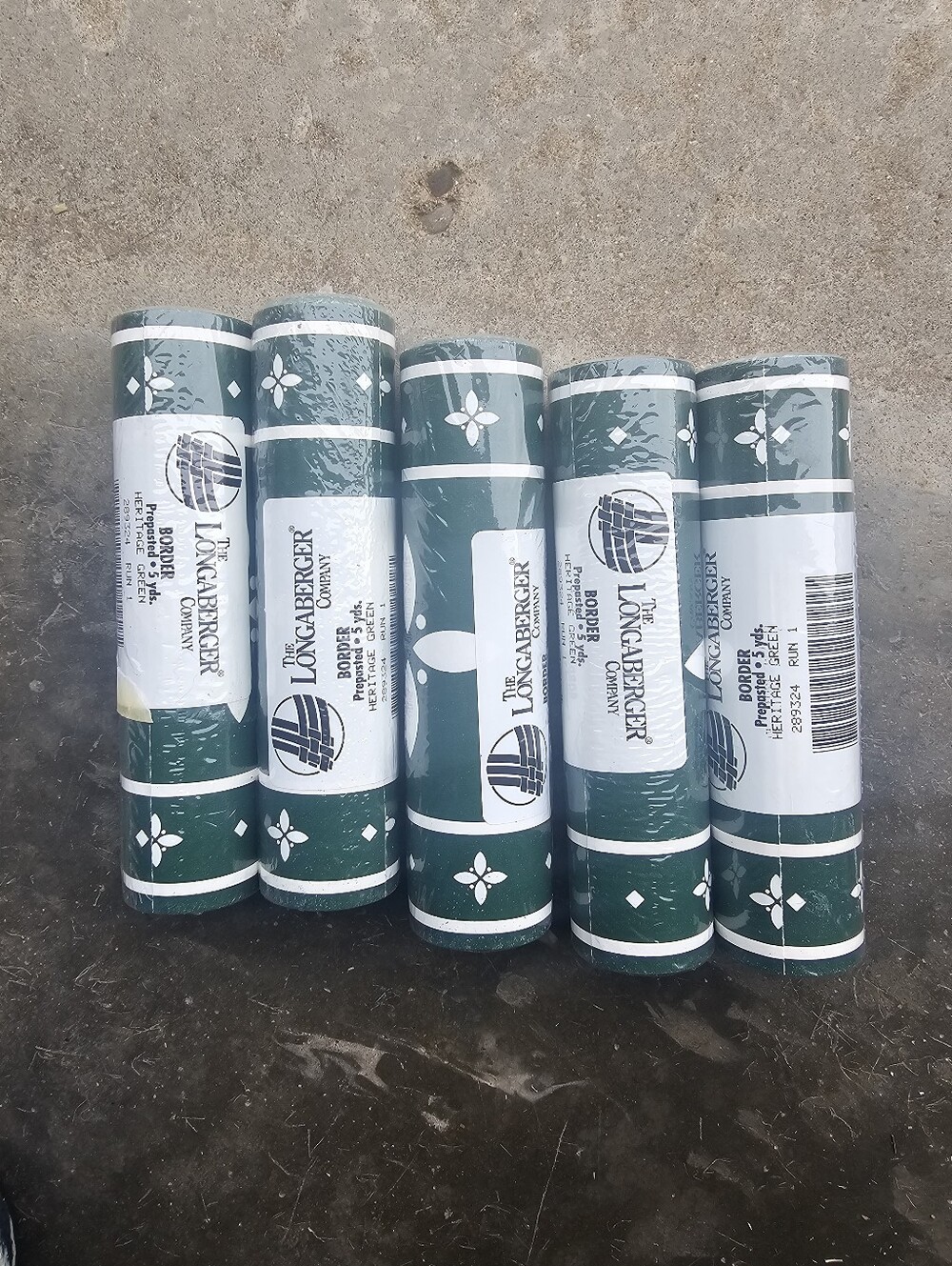Longaberger Heritage Green Border Wallpaper Rolls